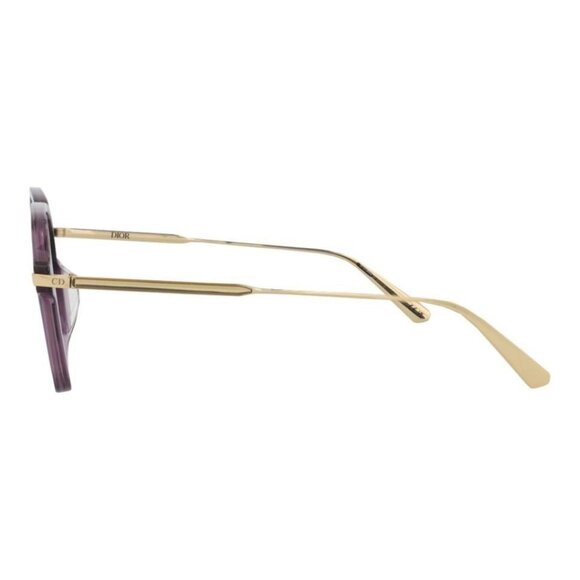 Dior Womens Square/Rectangle Violet Gold Transparent Fashion Designer Eyewear - Picture 3 of 4